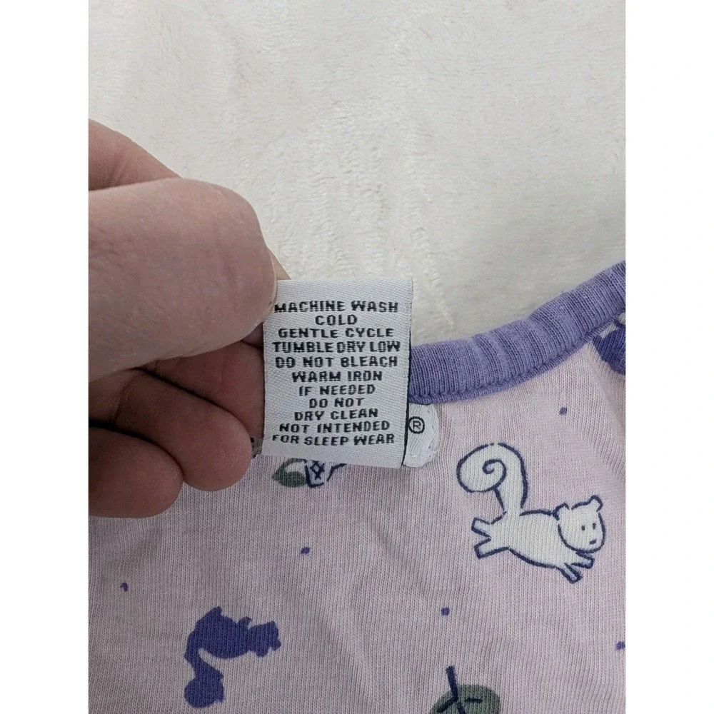 Vintage Cotton Jacket Baby Girl 3 Months Purple Squirrel Woodland 90s Y2K Snap